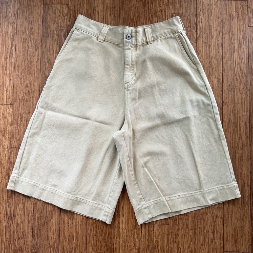 Elwood Boxy Long Shorts Beige, Size 32